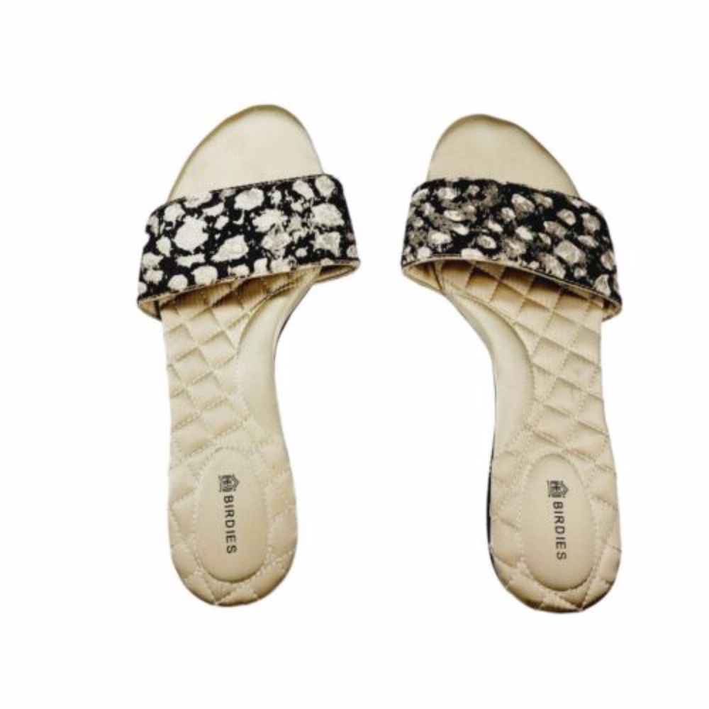 Black and Gold Birdies Sandals